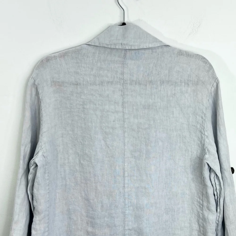 Made in Italy 100% pure Italian linen pale grey lightweight blazer jacket S